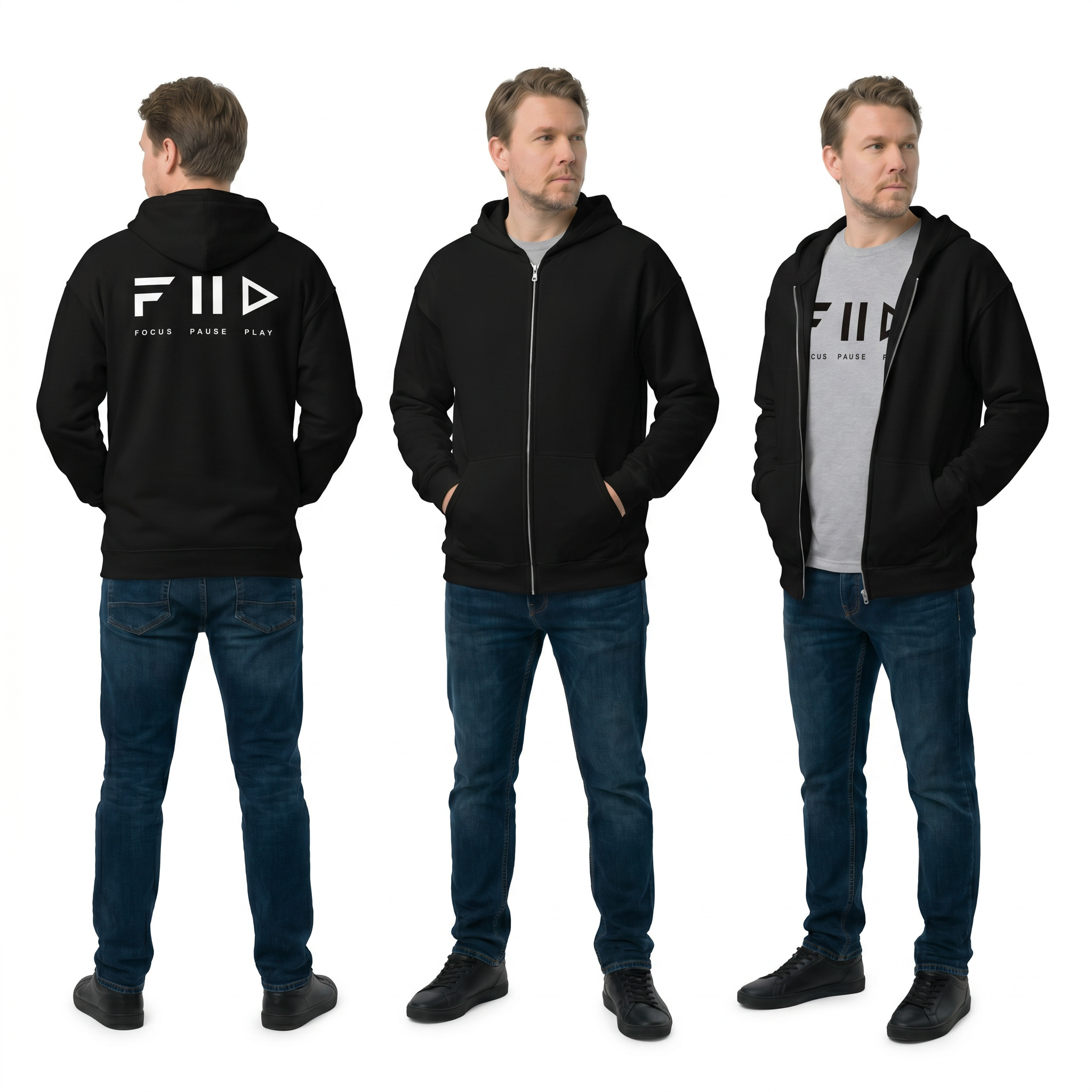 Unisex Heavy Blend Zip Hoodie - FIID - Backprint