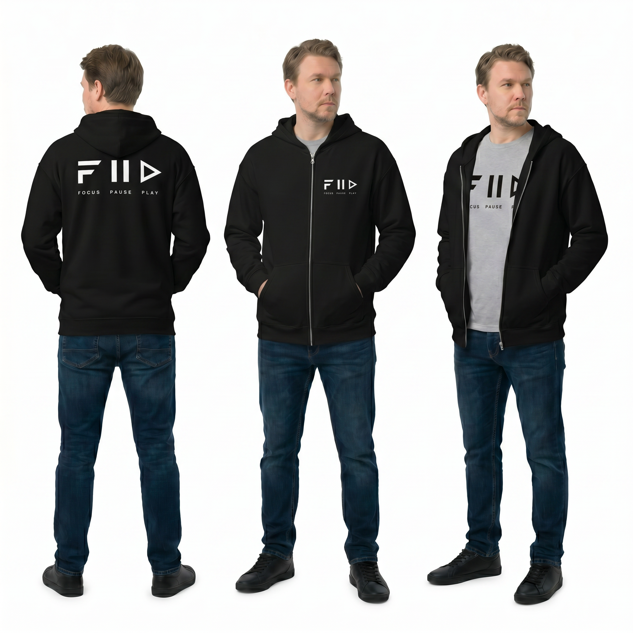Unisex Heavy Blend Zip Hoodie - FIID - Backprint