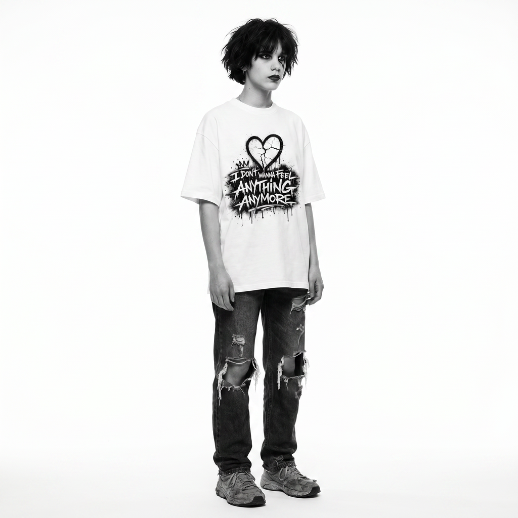 Unisex Organic Oversized High Neck T-shirt - Heart